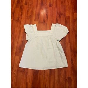 Style & Co Cotton Square-Neck Raglan-Sleeve Top Size XS